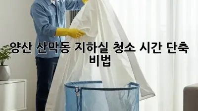 양산 산막동 지하실 청소, 시간 단축 비법!